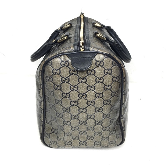 Authentic Gucci silver monogram Boston satchel Bag - Picture 4 of 16